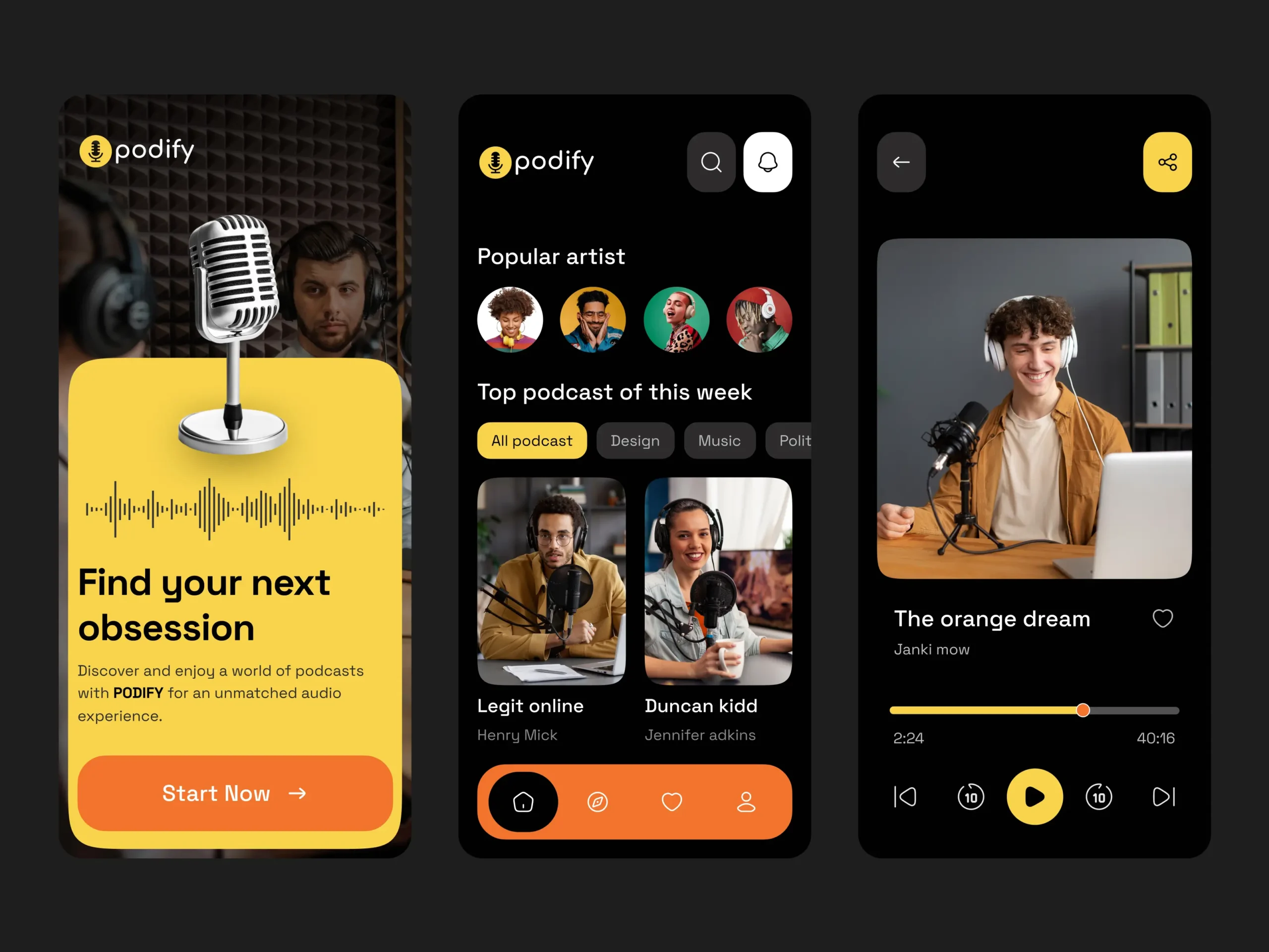 Podify-mobile-app-design