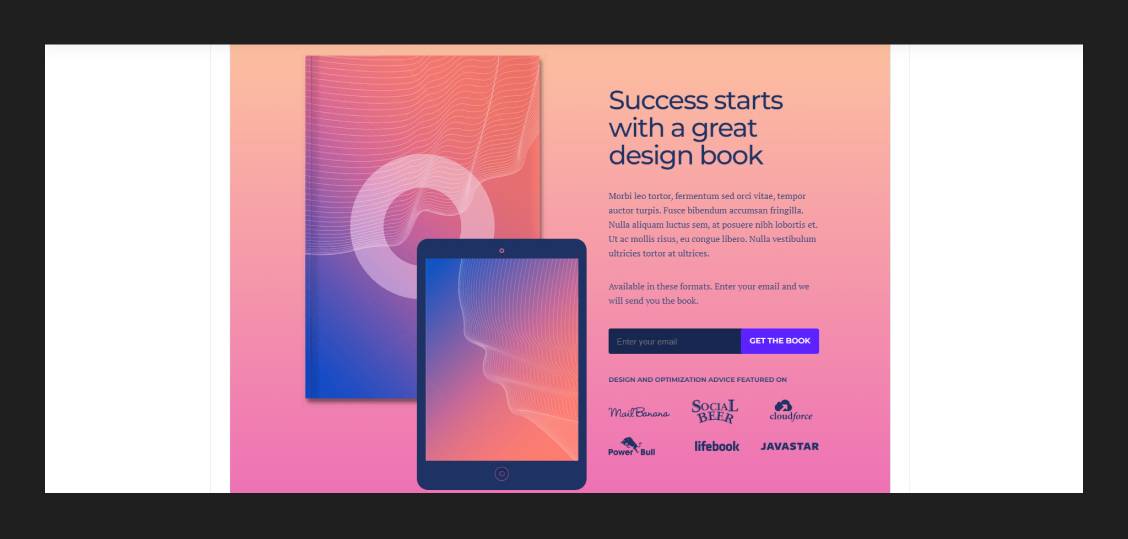 Lead capture landing page