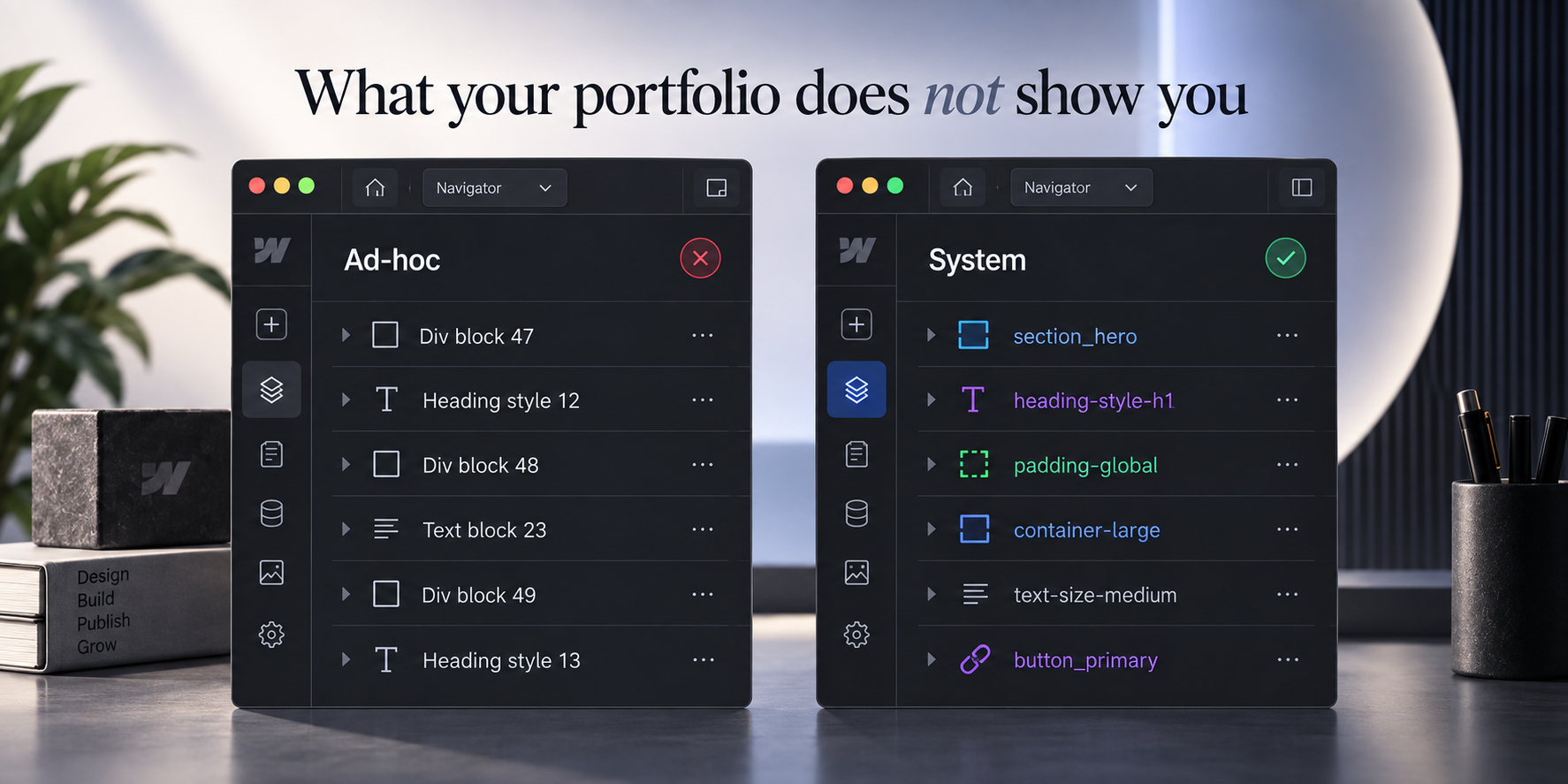 Comparison of adhoc webflow class naming versus a documented naming system